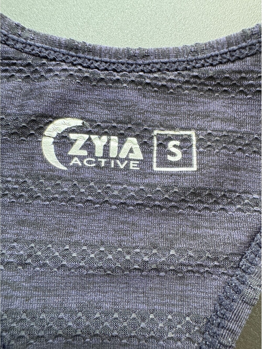 ZYIA Active Cubana Tank Women S Navy Sheer Mesh Racerback Workout Athleisure - Picture 8 of 8
